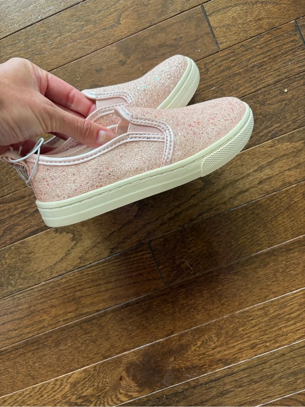 Cat & Jack Pink Glitter Slip-On Sneakers for Kids